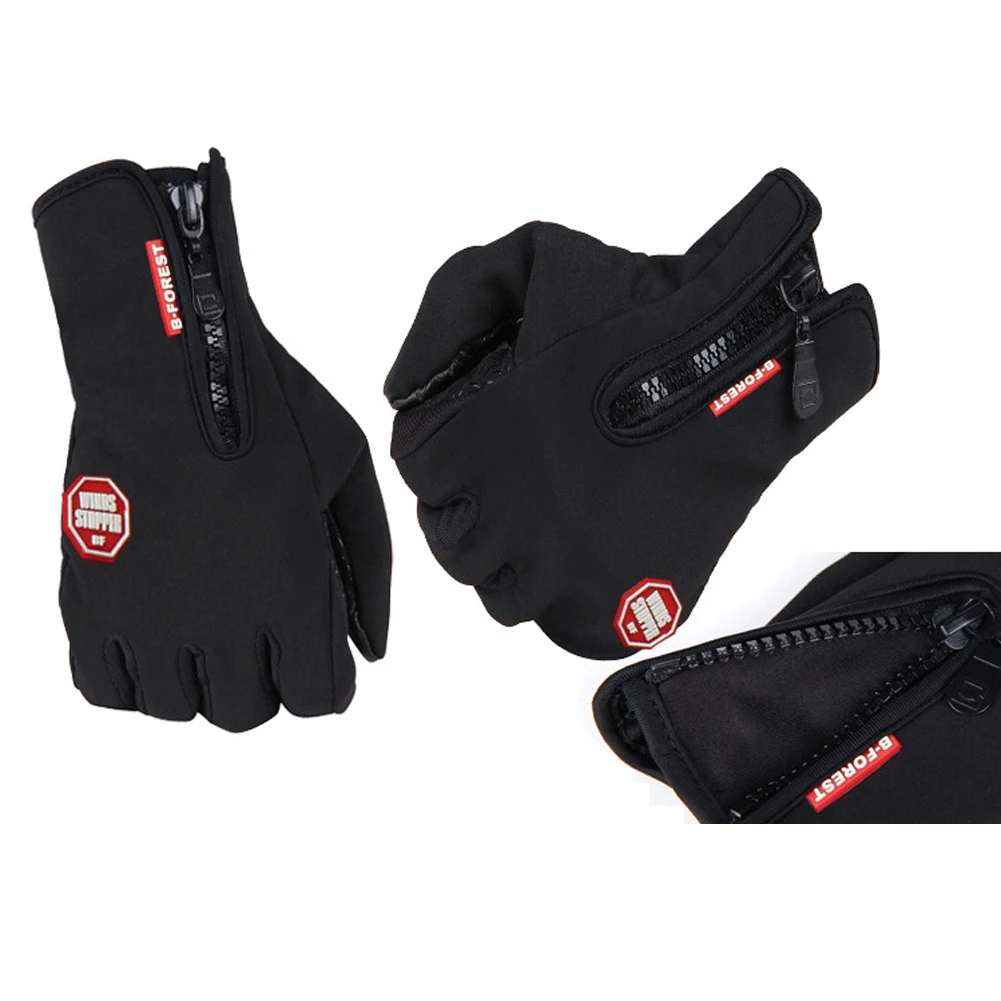 Перчатки для велоспорта на полный палец для женщин и мужчин, зимние ветрозащитные перчатки для сенсорного экрана из искусственной кожи, велосипедные перчатки для активного отдыха