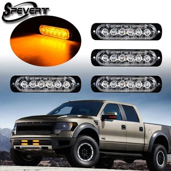 

SPEVERT 6 LED Car Truck Emergency Beacon Warning Hazard Flash Strobe Light Red/Blue Amber/White Amber
