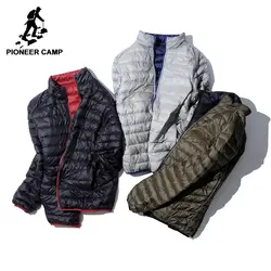 Пионерский лагерь ультра тонкий Packable down jacket брендовая мужская одежда сверхлегкие повседневные утиный пух пальто мужское двусторонняя