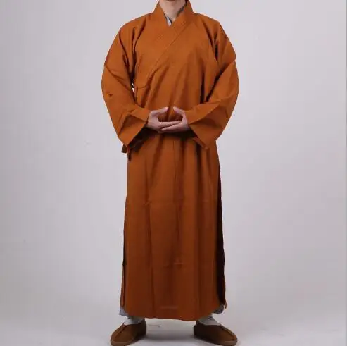 

Buddhist Robe Men Women Frock Buddhist Long Clothing Monk Yellow Gray