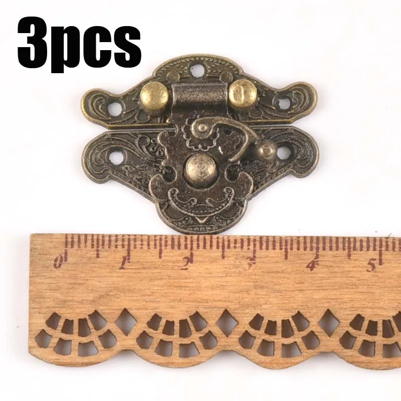 Fibbia Chiusura Vintage In Ottone - Per Scatole, Mobili, Valigie, Decorativa - Foto 7