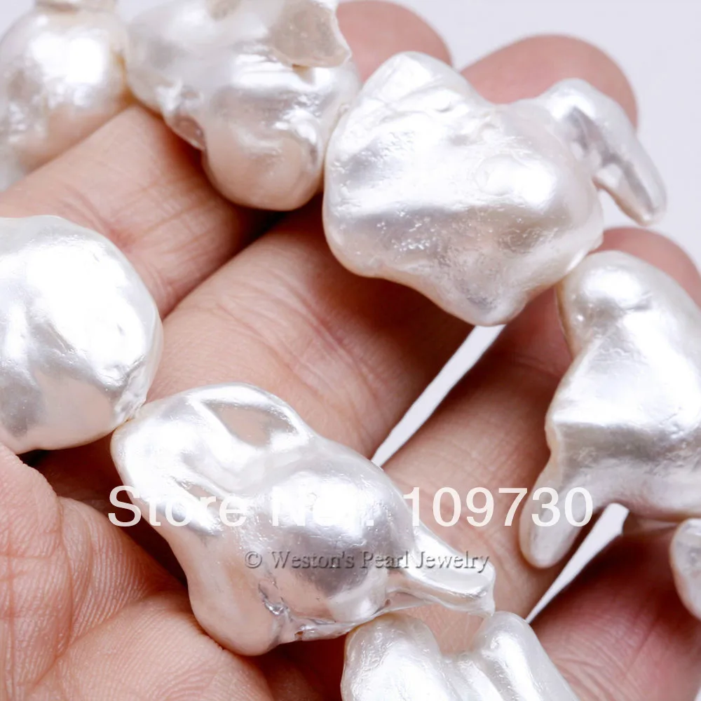 

Jewelry 001805 Rare 15MM-25MM Fireball Baroque Cultured Freshwater Pearl Necklace