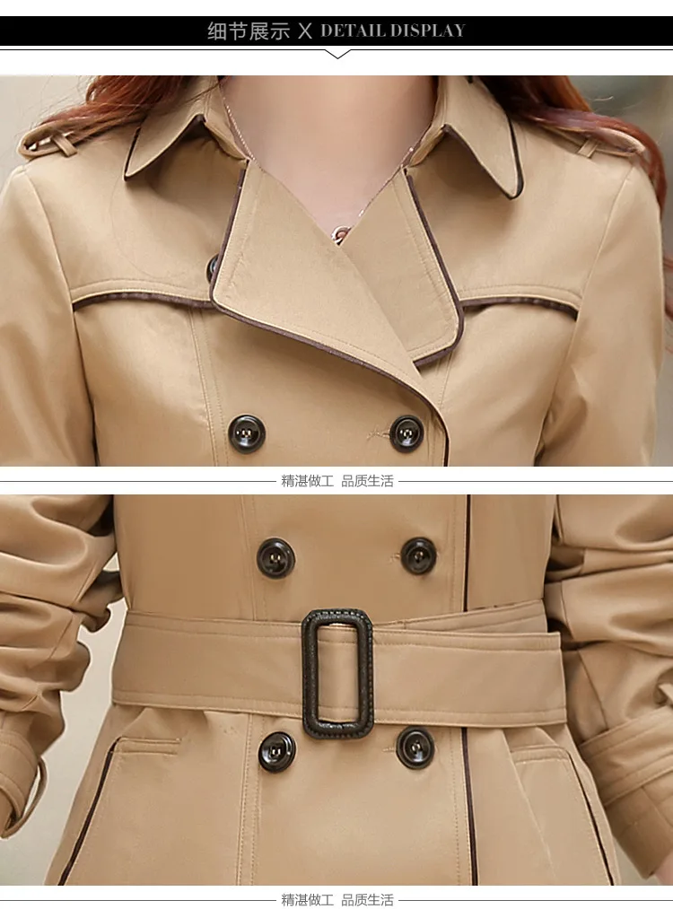 Новинка года; сезон весна-осень; однотонная модная двухрядная Женская куртка с длинными рукавами и лацканами. Женская ветровка AL 134