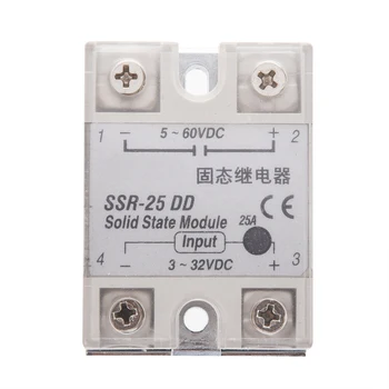 

New Plastic Metal Solid State Relay SSR DC-DC 25A 3-32VDC/5-60VDC
