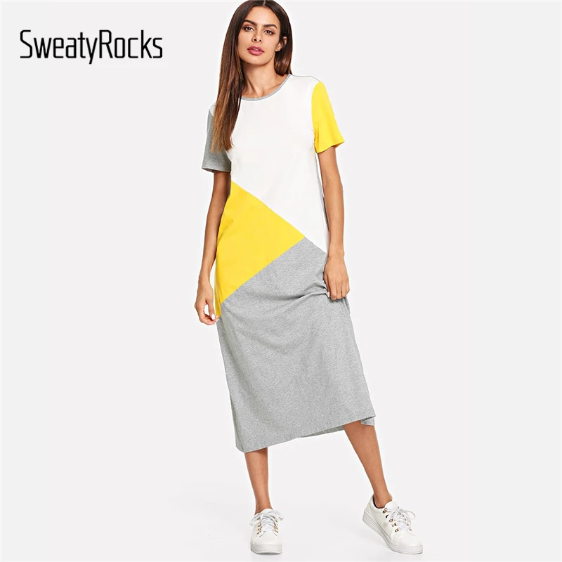 colour block tunic dress