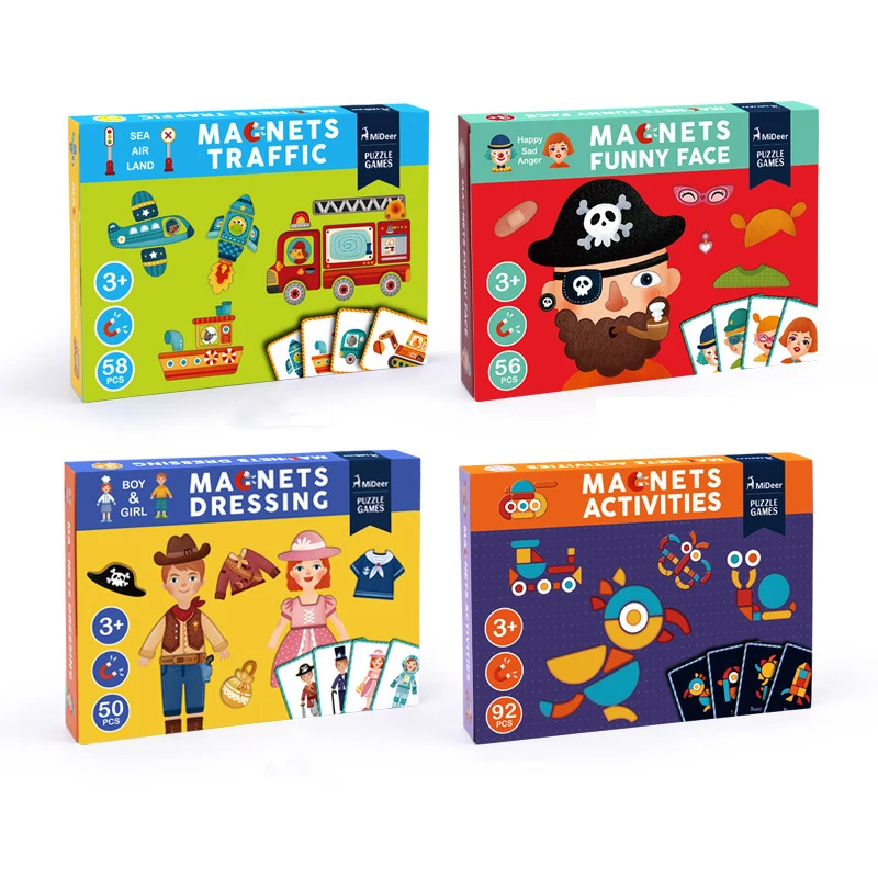 Монтессори игрушки магнитная уход за кожей лица Пазлы материалы Montessori магниты