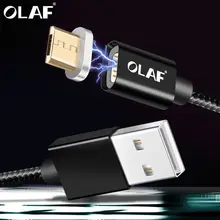 

OLAF 2.4A Magnetic Micro USB Cable Charge 1M LED Magnet Charger Cable For Xiaomi 4X Huawei P8 Lite Samsung Nylon Braided Cabo