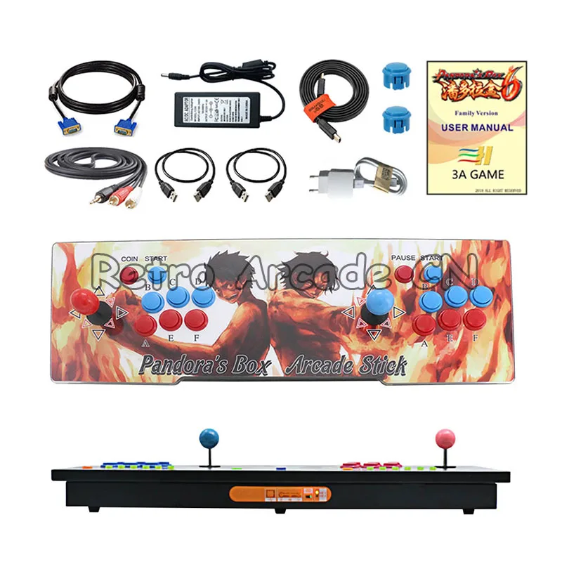 1 set 3A Game Original Pandora's Box 6 1300 in 1 arcade joystick 2 players iron LED console HDMI VGA usb to pc tv ps3 Tekken