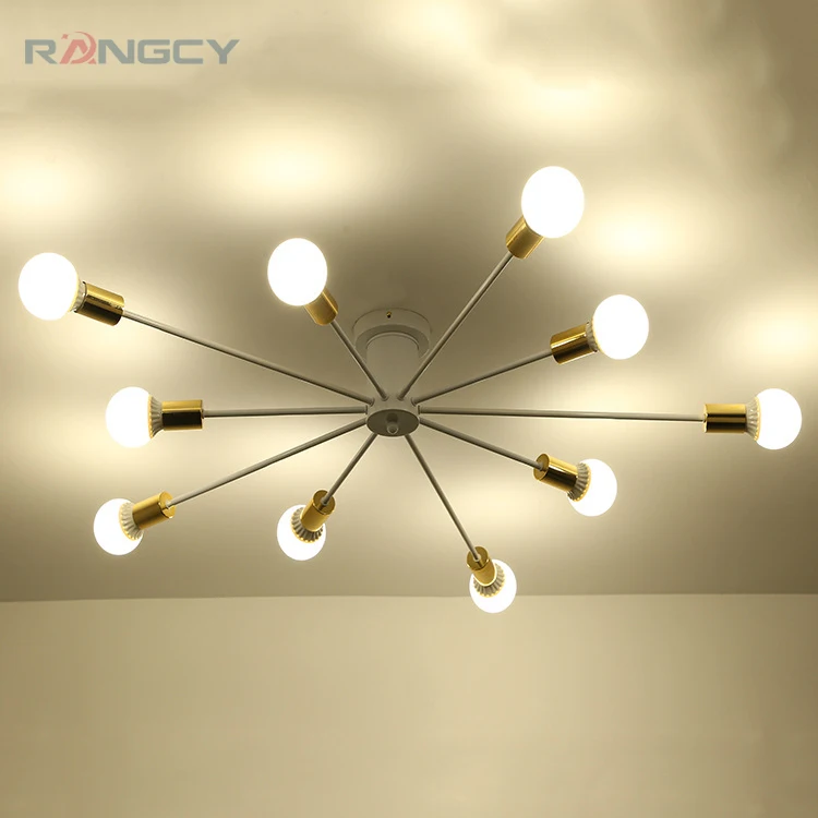 

Vintage Ceiling Lights 10 Heads living rom Lamp E27 bulb Creative Retro Lamparas De Techo Cafe Bar Luminaria Led Home Lighting
