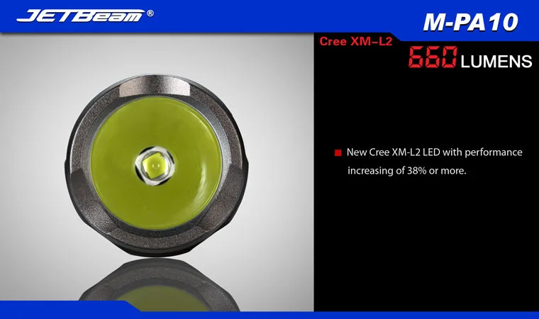 JETBEAM M-PA10 Cree XM-L2 светодиодный M PA10 660 люмен фонарик совместим с батареей 14500 AA