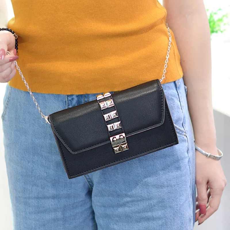 

Women Bag Women Messenger Bag New Fashion Long Style Large Capacity Rivet Shoulder Bag Bags for women 2019