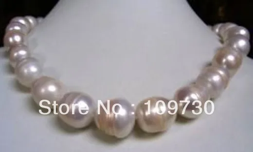 

Jewelry 00177 beautiful Real Natural baroque white pearl necklace