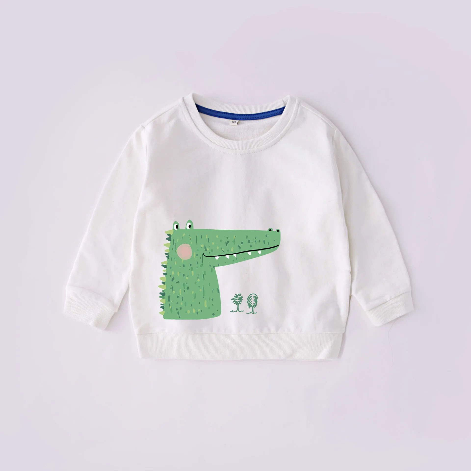Милые детские футболки с принтом динозавра для девочек, весенне-осенний Детский свитер футболка с длинными рукавами для мальчиков топы для маленьких девочек - Цвет: Dinosaur White