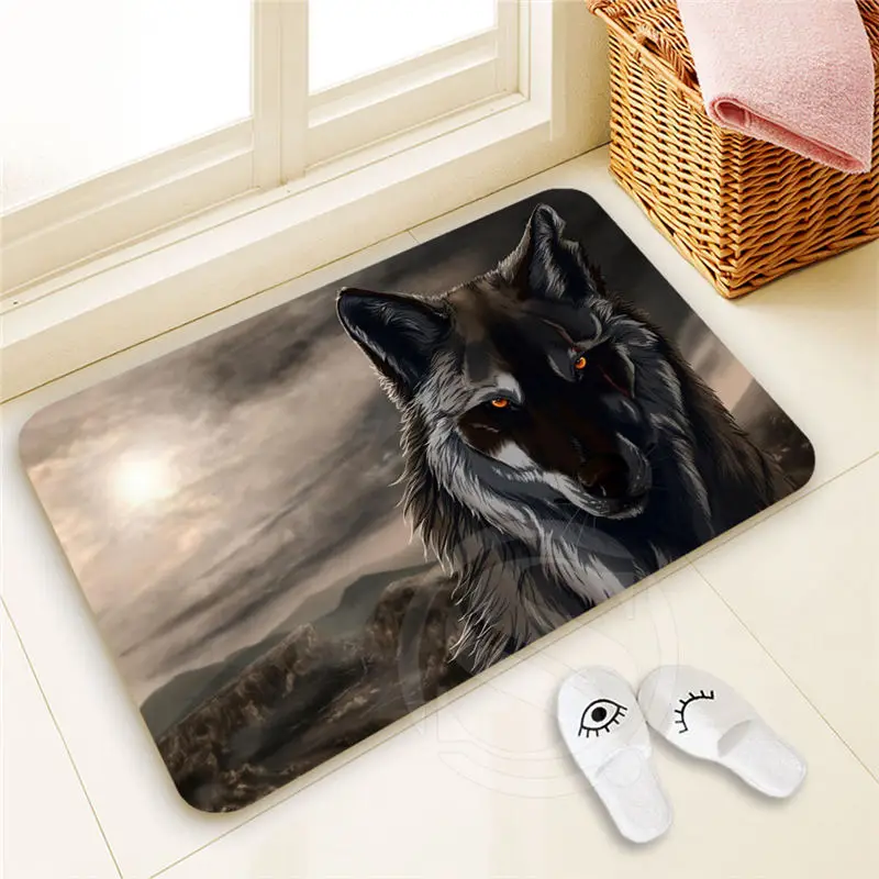 

H-P727 Custom WOLF Doormat Home Decor 100% Polyester Pattern Door mat Floor Mat foot pad SQ00722-@H0727