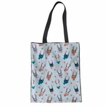 Бесшумные дизайнерские женские многоразовые парусиновые сумки для покупок 3D с рисунком кота для девочек эко складной мешок утилизация отходов мешок