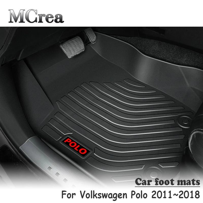 

Mcrea Car Styling 3D Luxury TPE Floor Foot Mats For Volkswagen Polo MK5 2011-2017 2018 Accessories Auto Car Carpet Anti Slip Pad