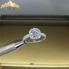 18K 750Au Золотое кольцо с муассанитом и бриллиантом D Цвет VVS с национальным сертификатом MO-00104