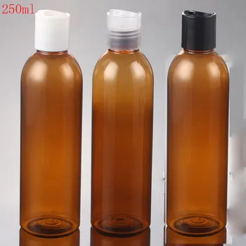 

100PCS 250ml 150ML brown plastic travel bottles, 250cc empty amber cosmetic containers ,empty PET plastic bottles for lotion