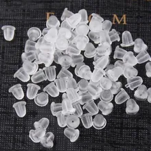 200 шт./лот силиконовые в виде пули стильные серьги в виде гайки бижутерия своими руками пули пластиковые серьги затычки/блокированные серьги