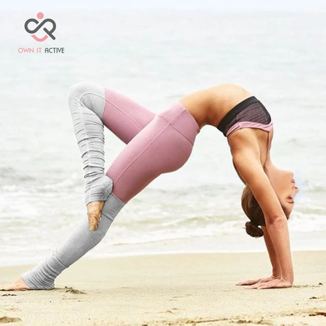 New High Elastic Yoga Tights For Women Yoga Goddess Ribbed Leggings Gray  High Waist Slims Fitness S/M/L p109 - AliExpress