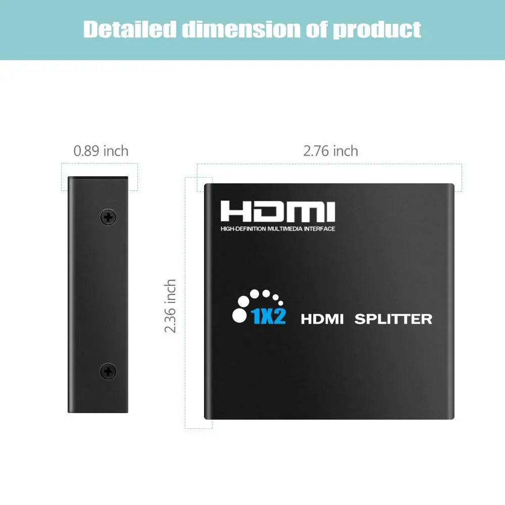 HDMI сплиттер 1080P 1 вход 2 выхода коробка устройство к монитор адаптер для HDTV