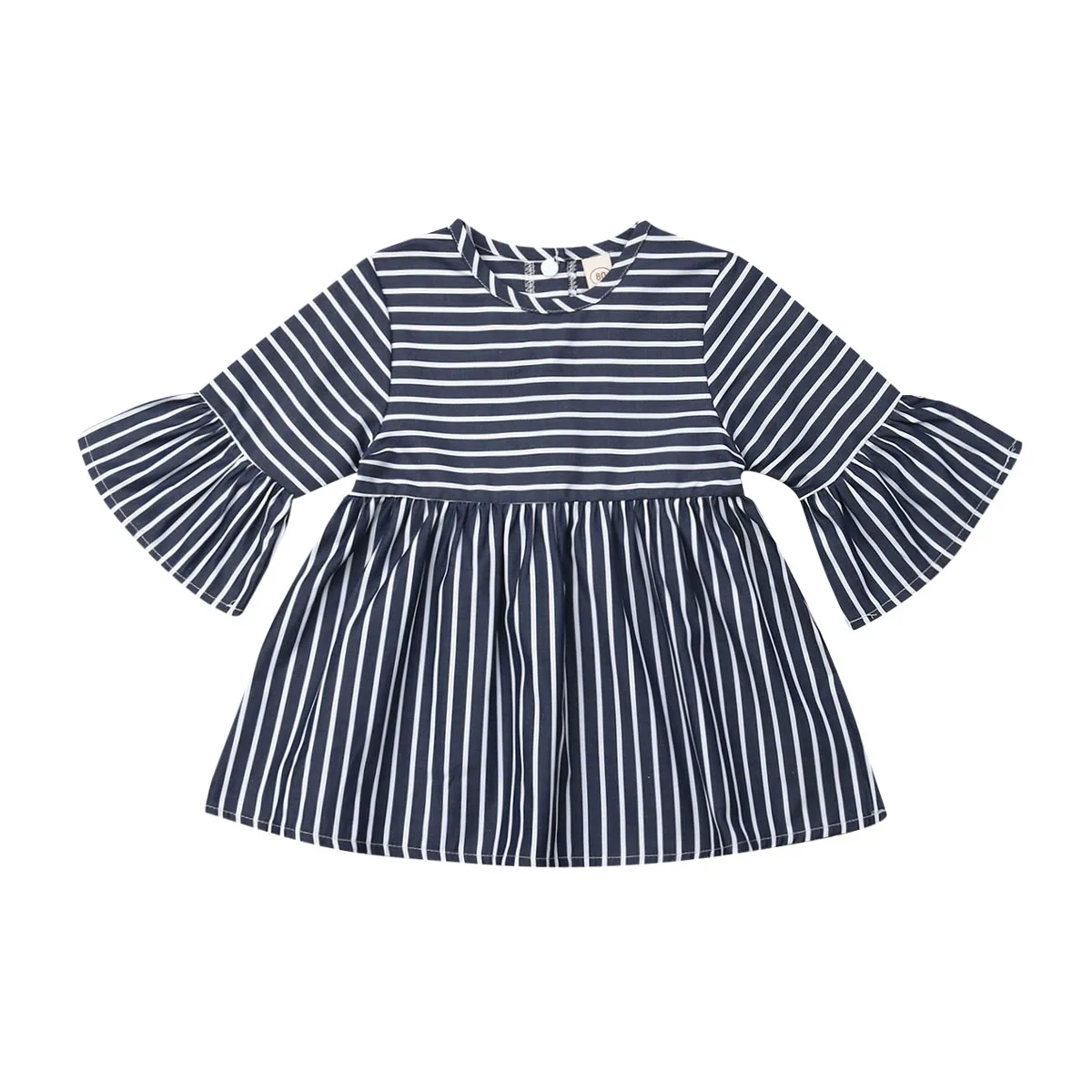 

Toddler Kid Baby Girls Striped Half Sleeve Pageant Party Princess Dress Sundress Summer Dress