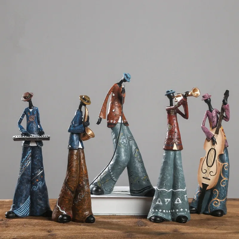 

Creative Figure Sculpture Ornaments Art Music Rock Band Model Coffee Shop Cafe Living Room Decorations
