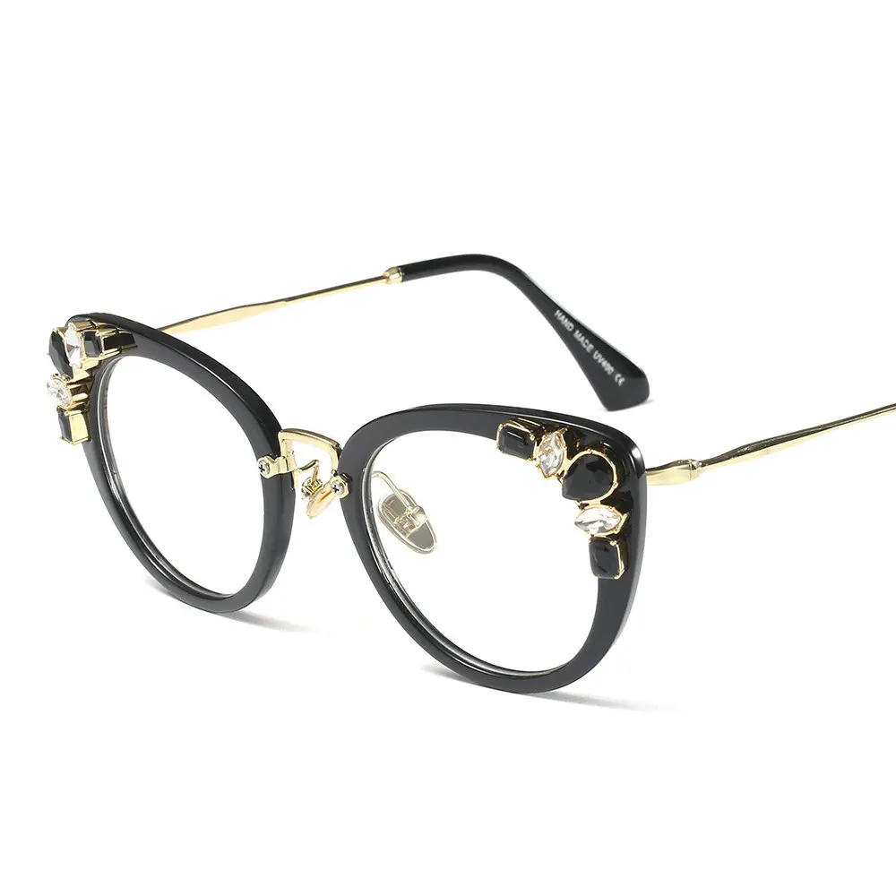 New retro eyeglass frame personality diamond optical frames ladies
