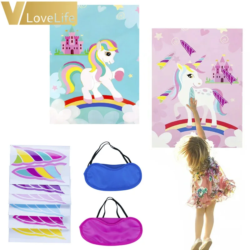 

Pin The Horn On The Unicorn Party Game Kids Birthday Party Unicorn Decorative Festive Party Supplies Festive Party Games