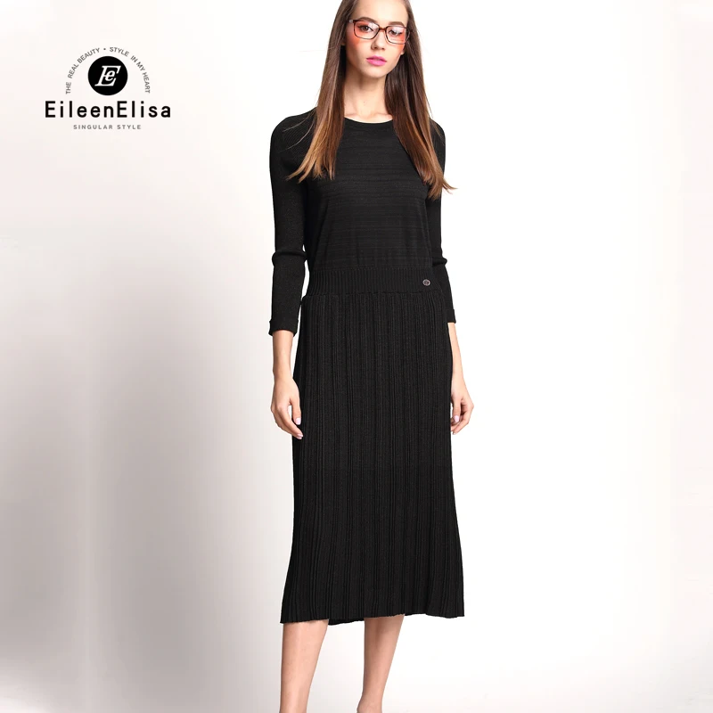 Black casual long dresses for women