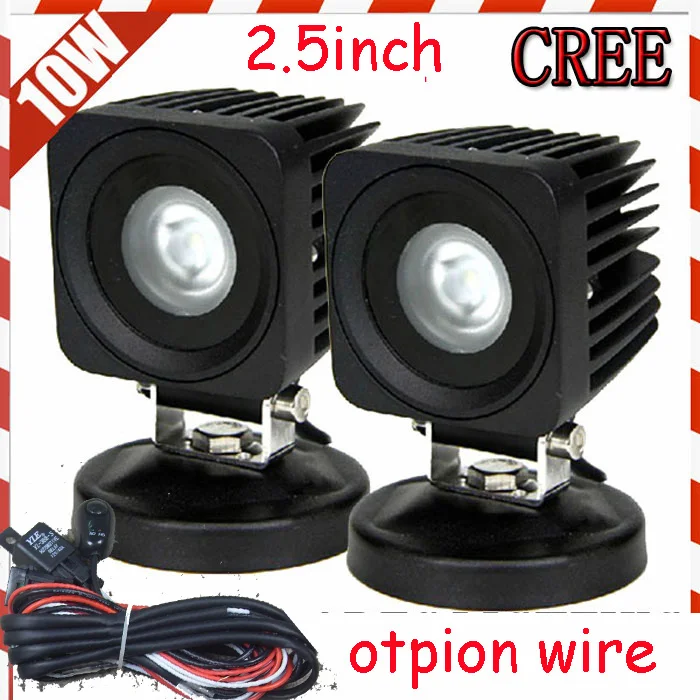 

Only 14USD/PCS,2.5" 10W 720LM 10~30V,6500K,LED working light;Free ship!Optional wire;motorcycle light,forklift,tractor light