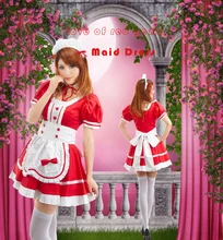 Envío Gratis Sexy Anime Maid Vestido de Amor de gemas rojas Cosplay