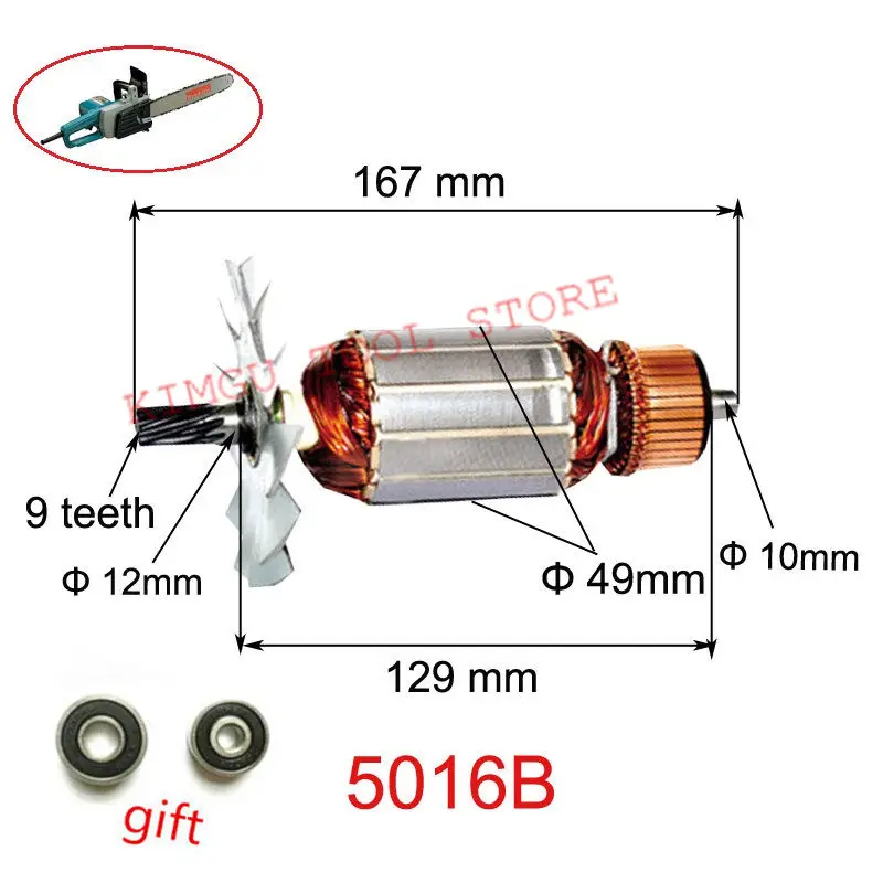 Rotor Motor Armature 514557 0 AC220 240V for MAKITA 5016B 6018 7016