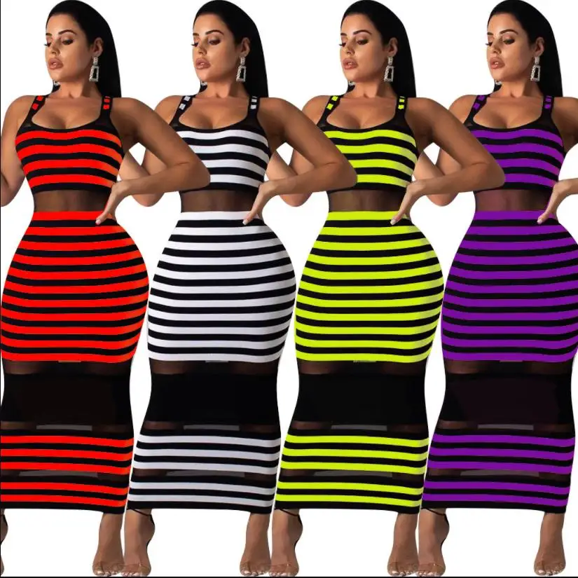 

2019 European and American nightclub hot screen yarn stitching sexy tight dress