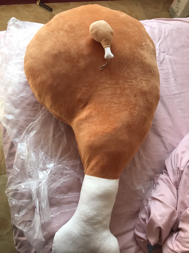 Dorimytrader Kawaii Chicken thighs Simulation Pillow  Large Soft Chicken Legs Toy Nap Cushion Creative  Pillow Gift 90cm 110cm DY50254  (6)