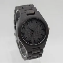 Round Vintage black Wood Case Men Watch With Ebony Bamboo Wood Face With black Bamboo Wood Strap Japanese movement Round Vintage black Wood Case Men Watch With Ebony Bamboo Wood Face With black Bamboo Wood Strap Japanese movement
