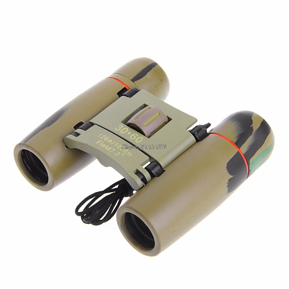 يوم للرؤية الليلية 30 × 60 تكبير السفر في الهواء الطلق للطي مناظير تلسكوب + حالة # A