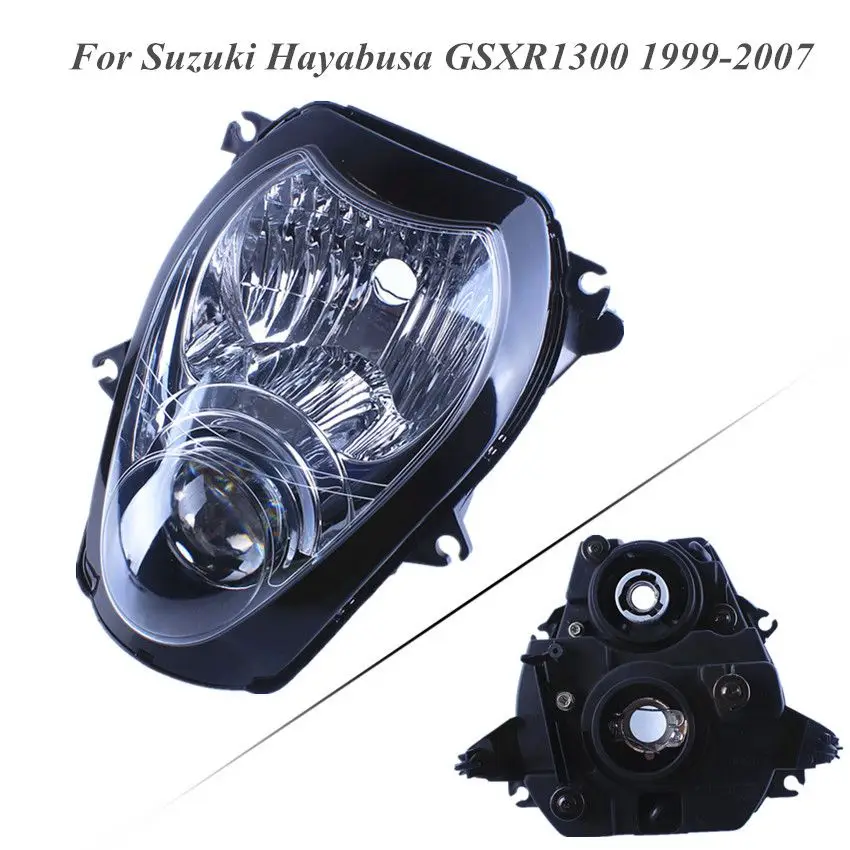 

Front Headlight Head Lamp Assembly For Suzuki Hayabusa GSXR1300 1999-2007 00 01 02 03 04 05 06 Clear