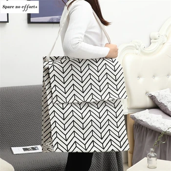 

Foldable Shopping Bag Fabric Storage Basket For Toys With Shoulder Baby Toy Waterproof Laundry Basket Storage Hamper Organizer