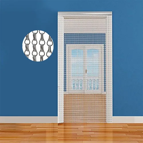 Cortinas de pantalla de vuelo de cadena de aluminio antimoscas y insectos doradas para divisores de habitaciones
