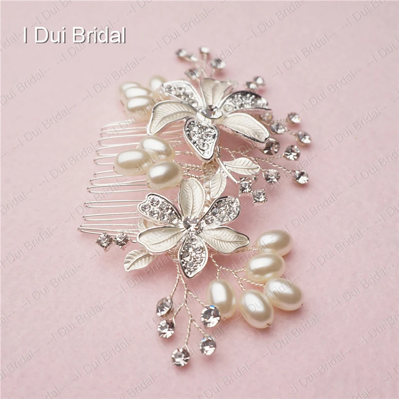 Свадебный аксессуар для волос с кристаллами и грушевидными цветами|accessories