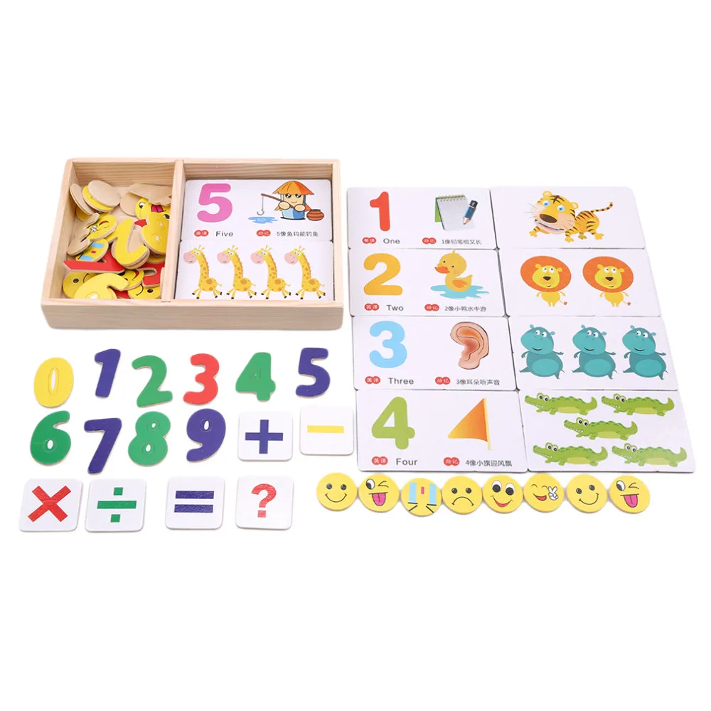 Stereo Puzzle Brain Game Preschool Toys Child Learning Arithmetic Digital Card 