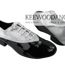 Новинка; черный, серебряный латинский бальный танец; качественные мужские туфли для танцев; вечерние туфли; свадебные туфли;