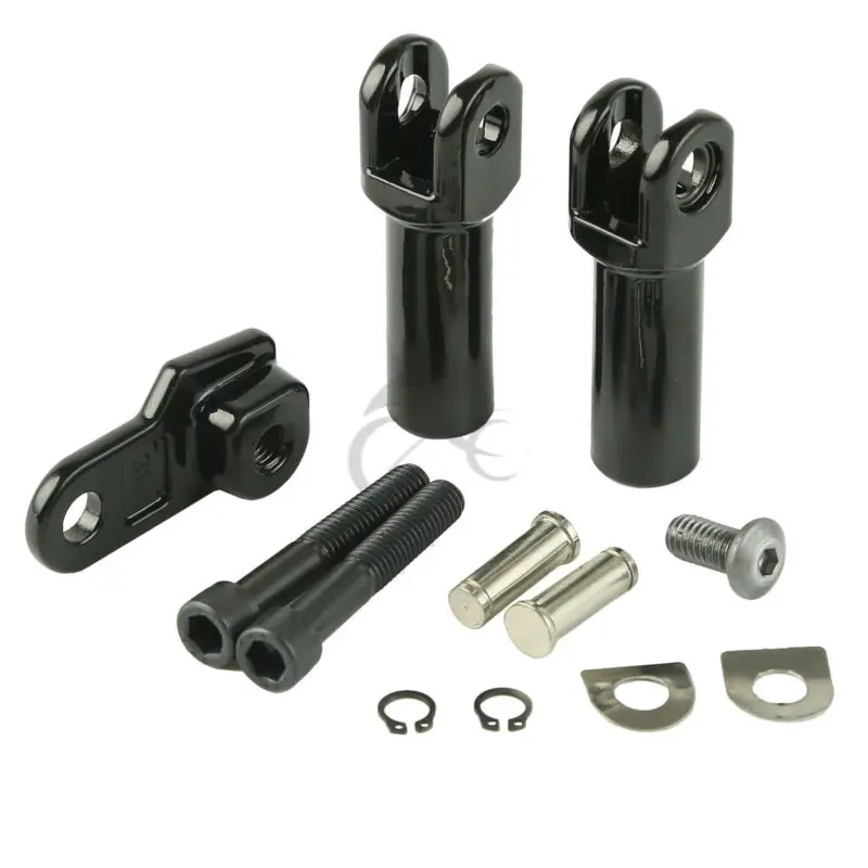 Black Passenger Foot Peg Mount Clevis Kit For Harley Softail 08 17 Slim