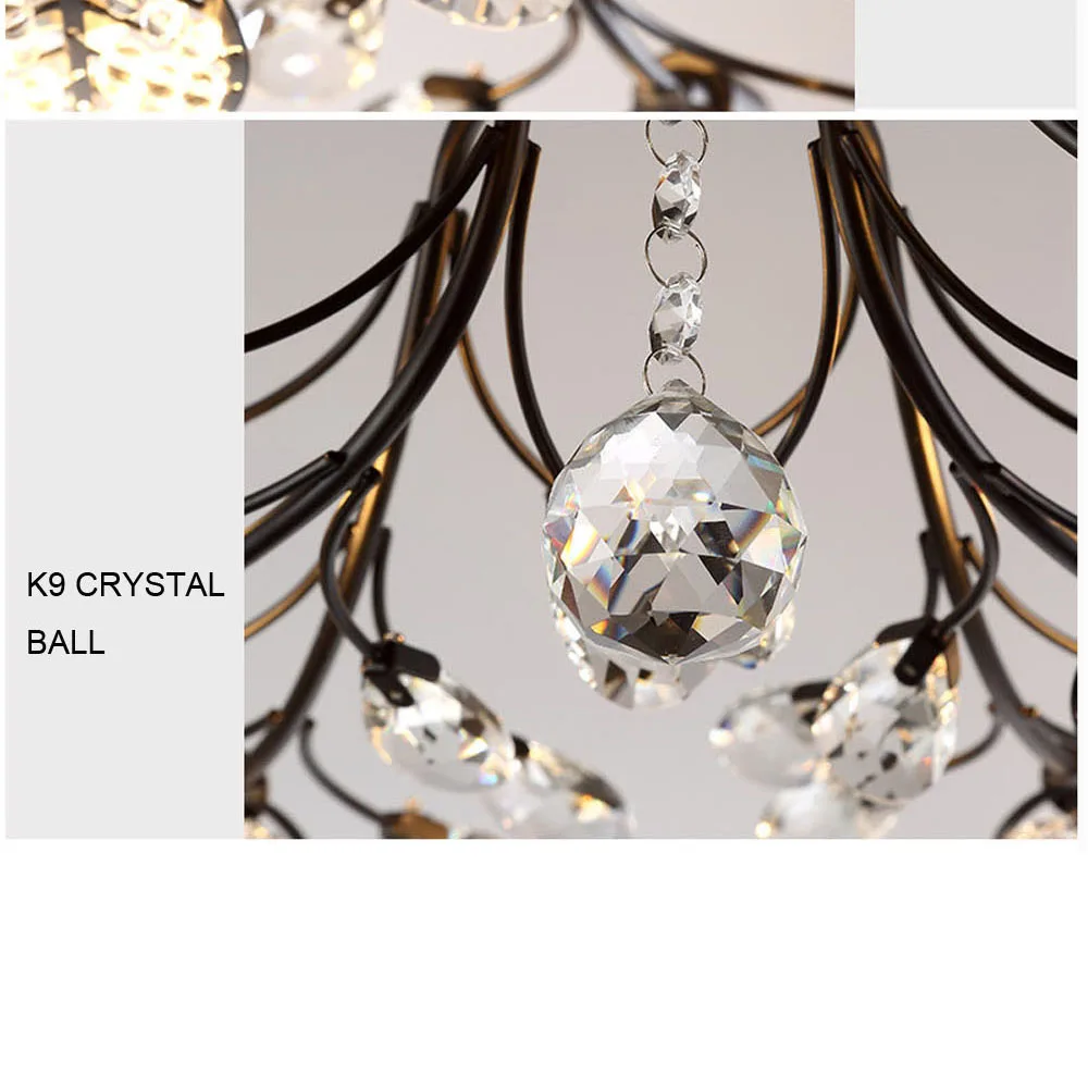 Modern Nordic K9 Crystal LED Ceiling Lights Fixture Gold Black Home Lamps for Living Room Bedroom Kitchen Bathroom22