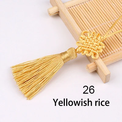 2 шт./лот, 5 см, китайский узел, кисточка, шелковая бахрома, вышивка, челка, кисточка, отделка, декоративные кисточки для ключей, для шторы «сделай сам», украшение для дома - Цвет: 26 Yellowish rice