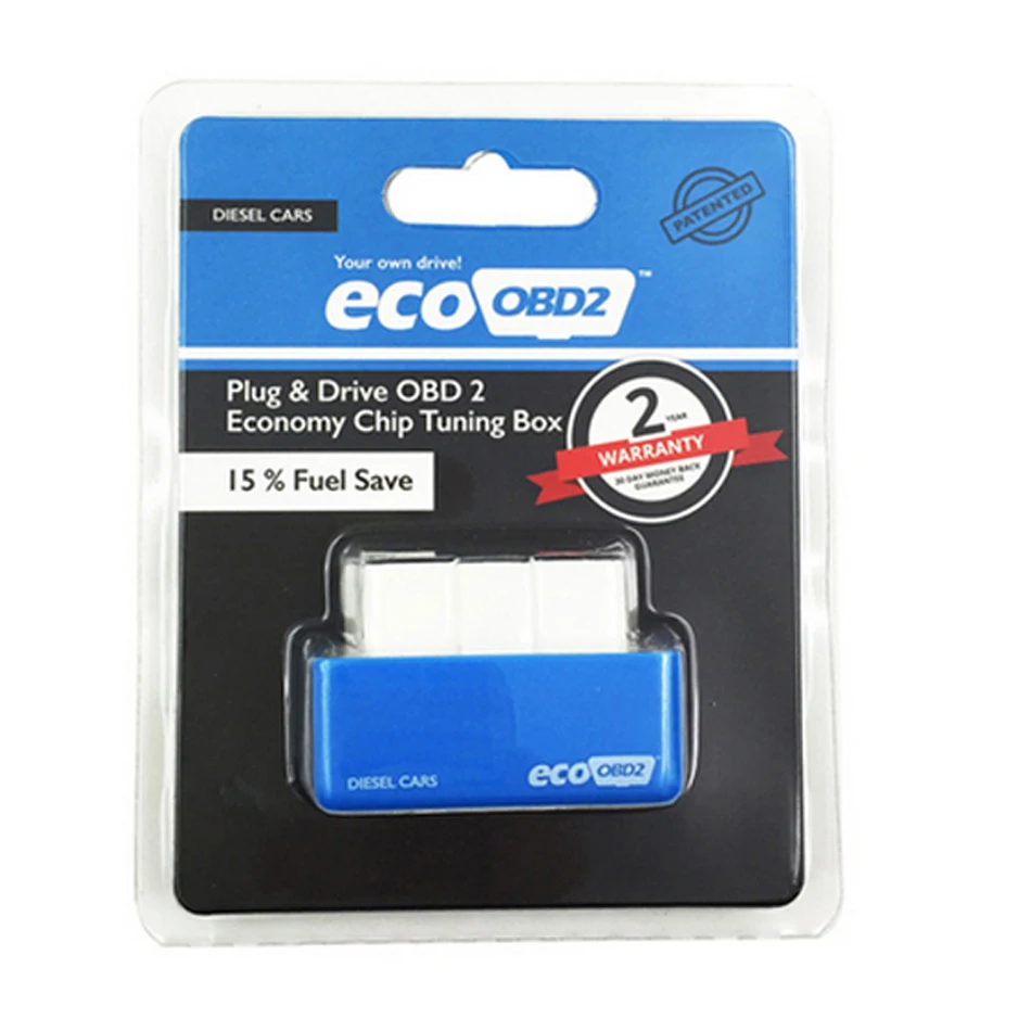 Синий EcoOBD2 чип блок настройки 15% экономия топлива эко OBD2 для дизельных автомобилей более Мощность и крутящий момент с хорошим качеством