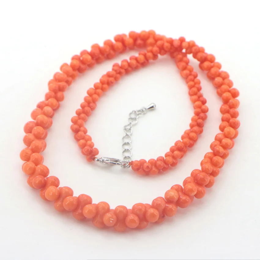 Natural red coral necklaces for women necklace best friend necklace gemstone jewelry wholesale sterling silver 925  (21)
