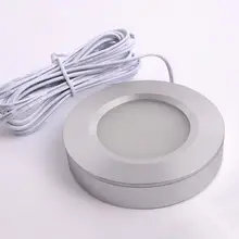 Светодиодный светильник для шкафа 3 Вт 12В постоянного тока Светодиодный светильник шайба белый корпус серебряный корпус круглый светодиодный Светодиодный светильник для дома и кухни