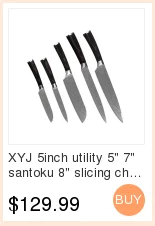 XYJ новые кухонные ножи 5 дюймов нож santoku 7Cr17 кухонные принадлежности из нержавеющей стали с двойная стальная головка подарок для красоты